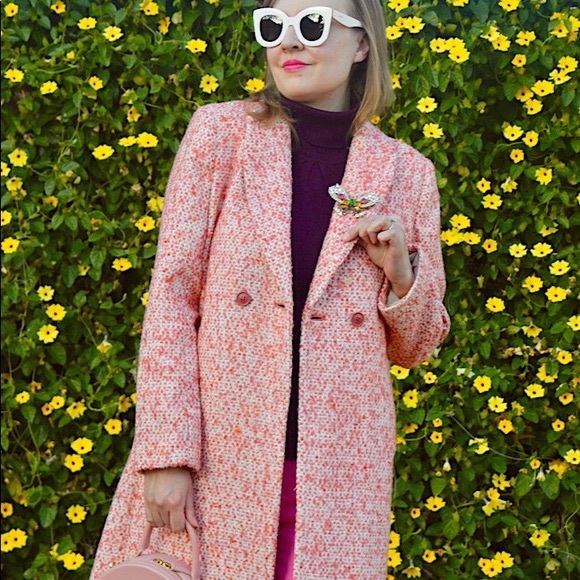 NEW J.crew Daphne Tweed Topcoat Size 0 pink - Picture 2 of 12
